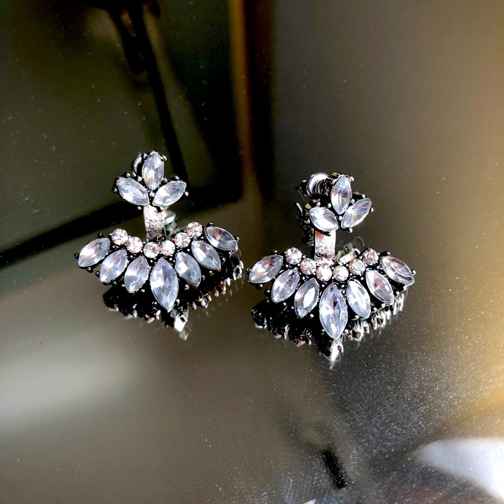 Two Piece Stud Drop Gem Earrings
